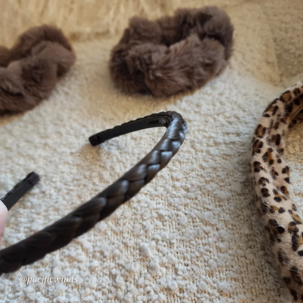 NWOT 3 HEADBANDS & 2 HAIR TIES